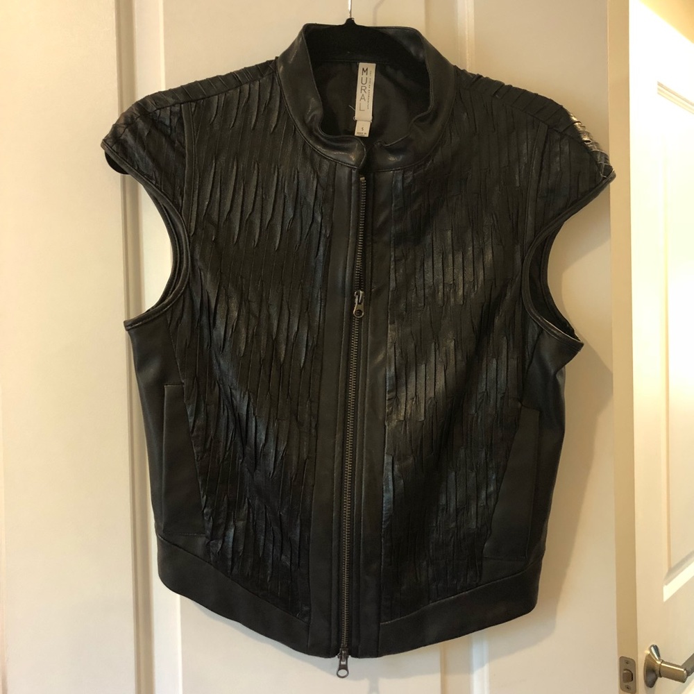 MURAL faux leather vest